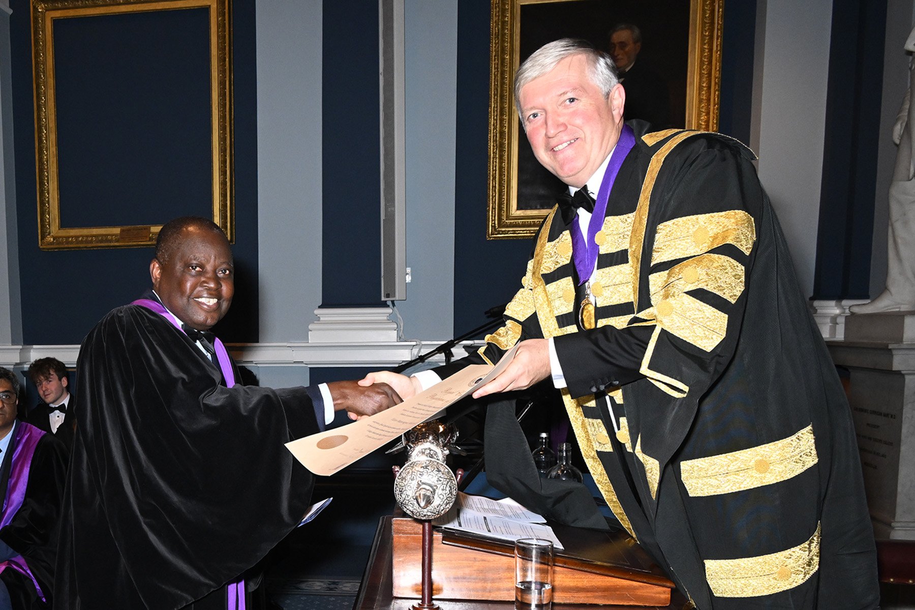 Professor Mukonka receiving honorary degree