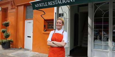 Anna Haugh outside Myrtle Restaurant