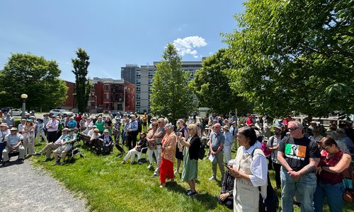 Crowd gathered at Bronze Shoes Ottawa event