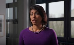 Head of Climate and Security at Adelphi (woman) speaking to camera