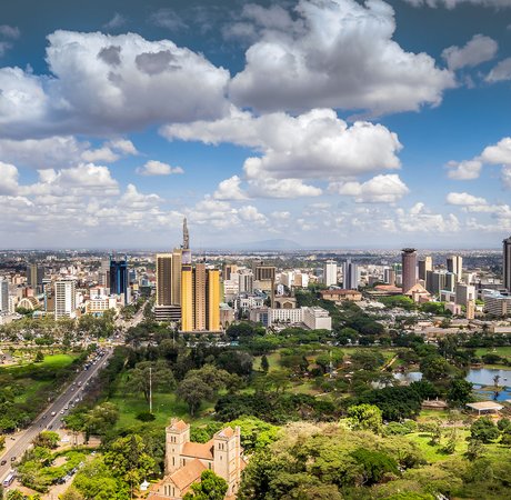 Skyline of Nairobi on a sunny day