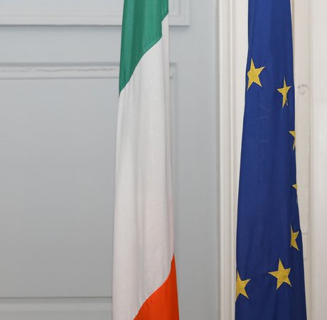 Irish and EU flags
