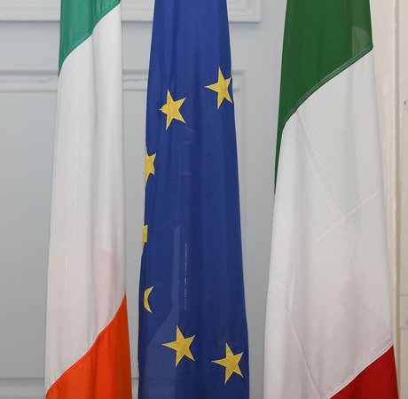 Irish and Italian national flags