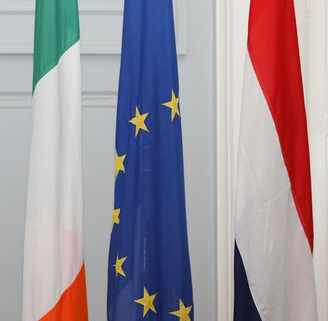 Irish, EU and the Netherlands national flags