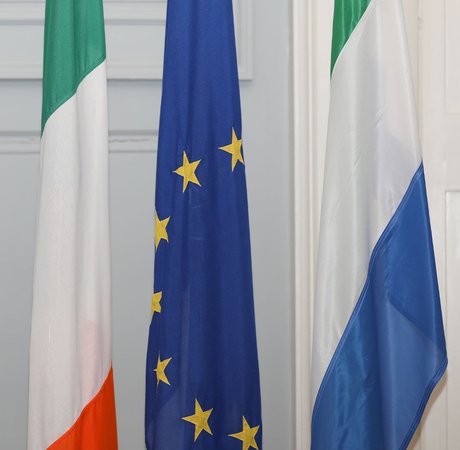 Irish, EU, and Sierra Leone national flags