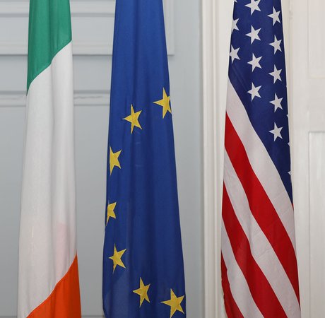 Irish and USA national flags