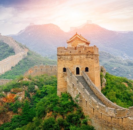 Skyline of Beijing at dusk.