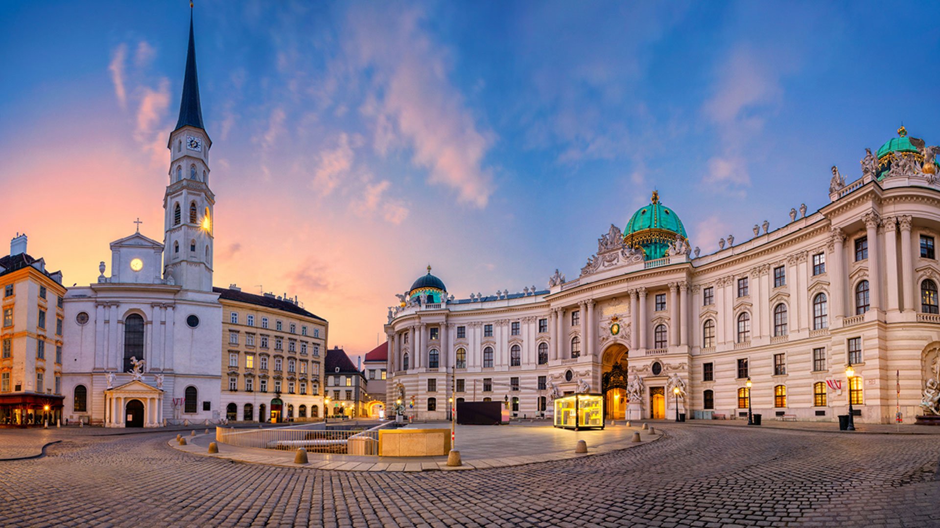 View of Vienna at sunset