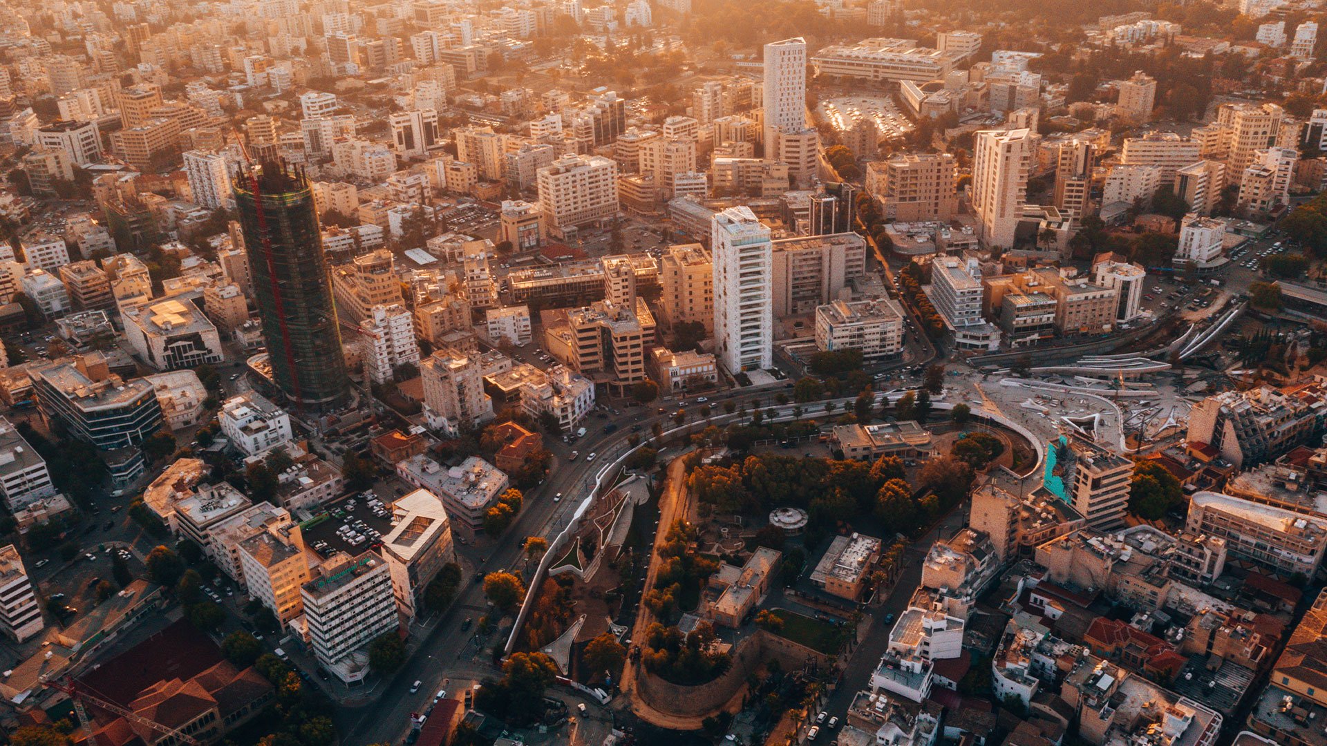 Aerial view of Nicosia, Cyprus