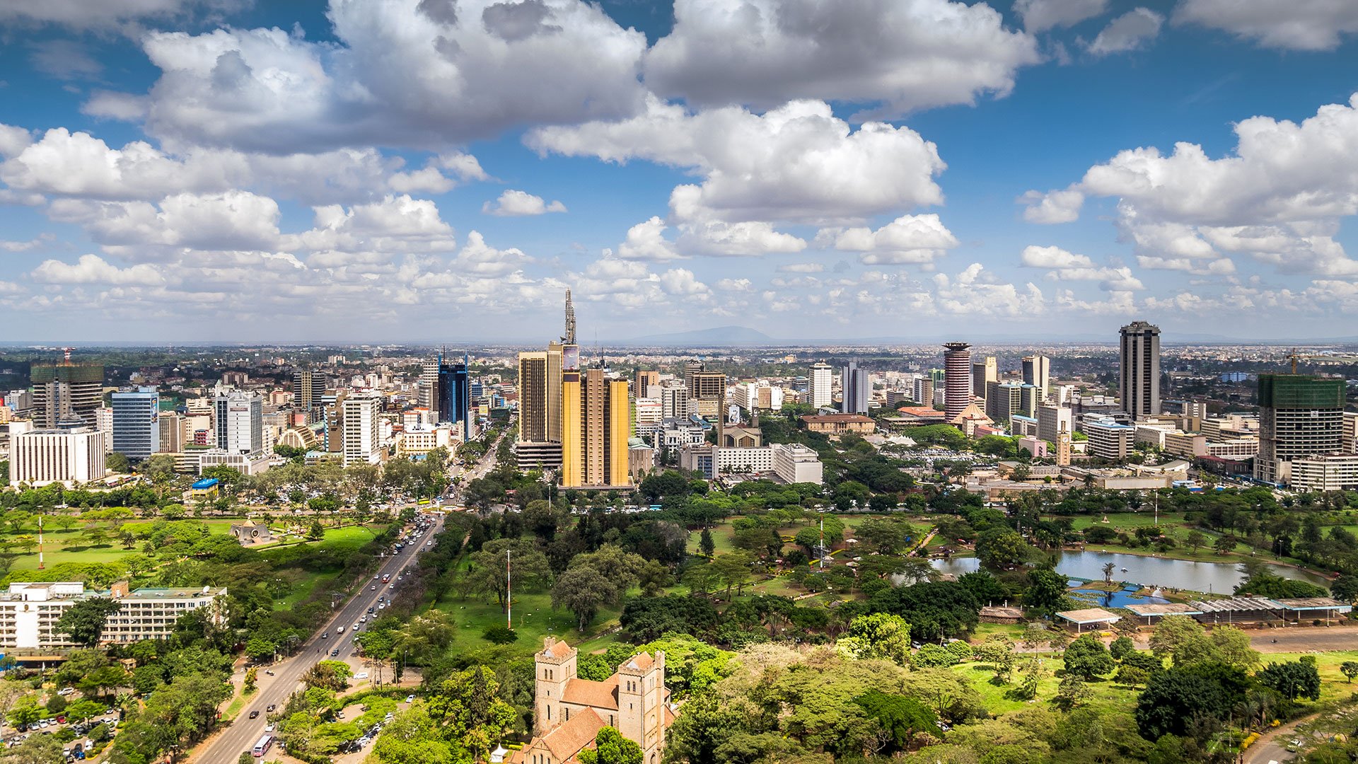 View of the skyline of Nairobi.