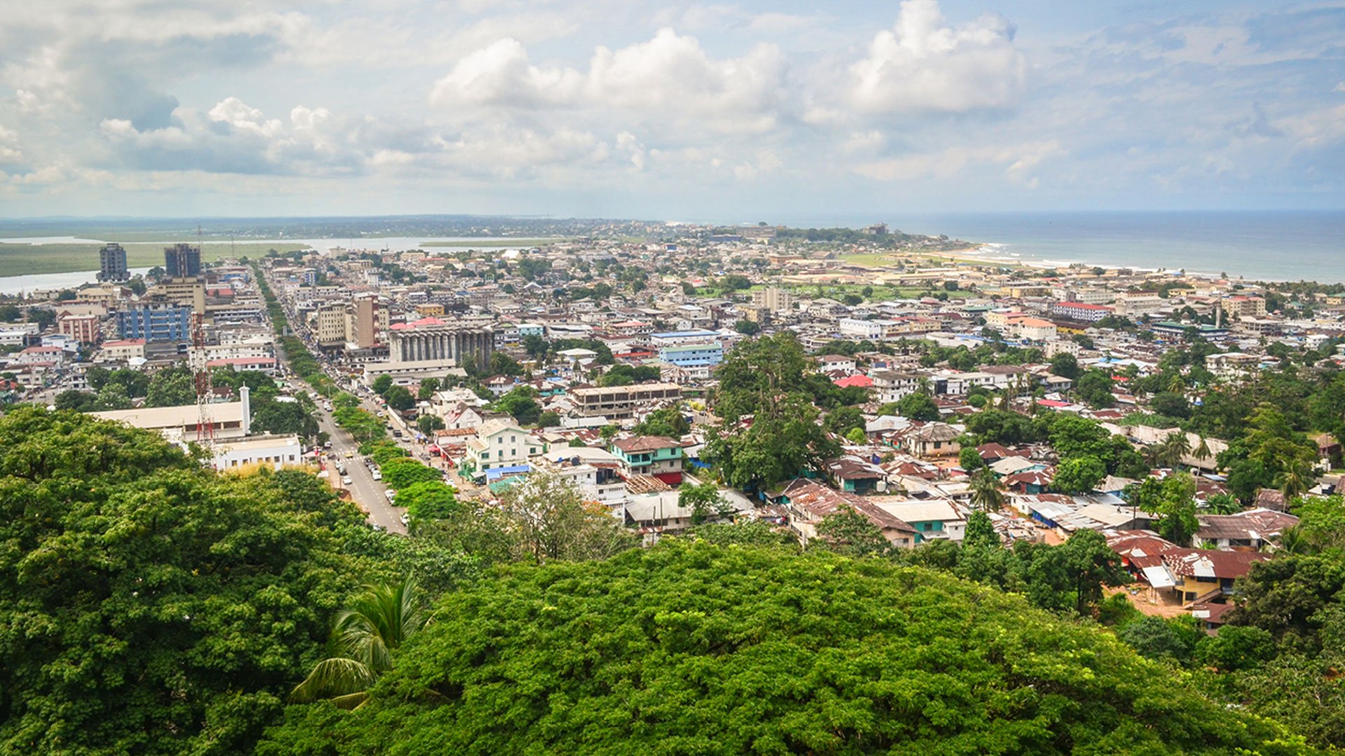 View of skyline of Monrovia, Liberia.