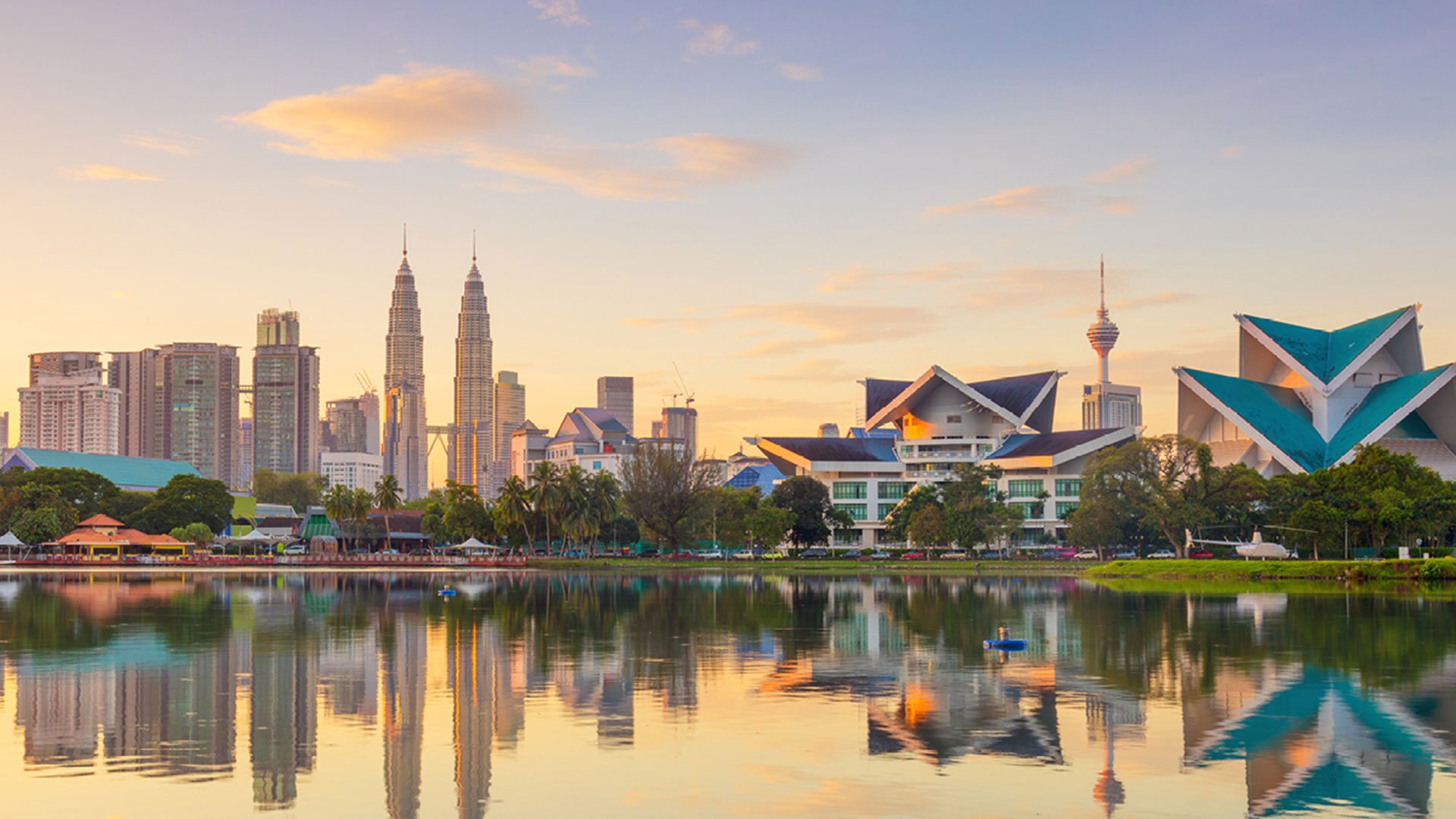 Skyline of Kuala Lumpur at sunrise