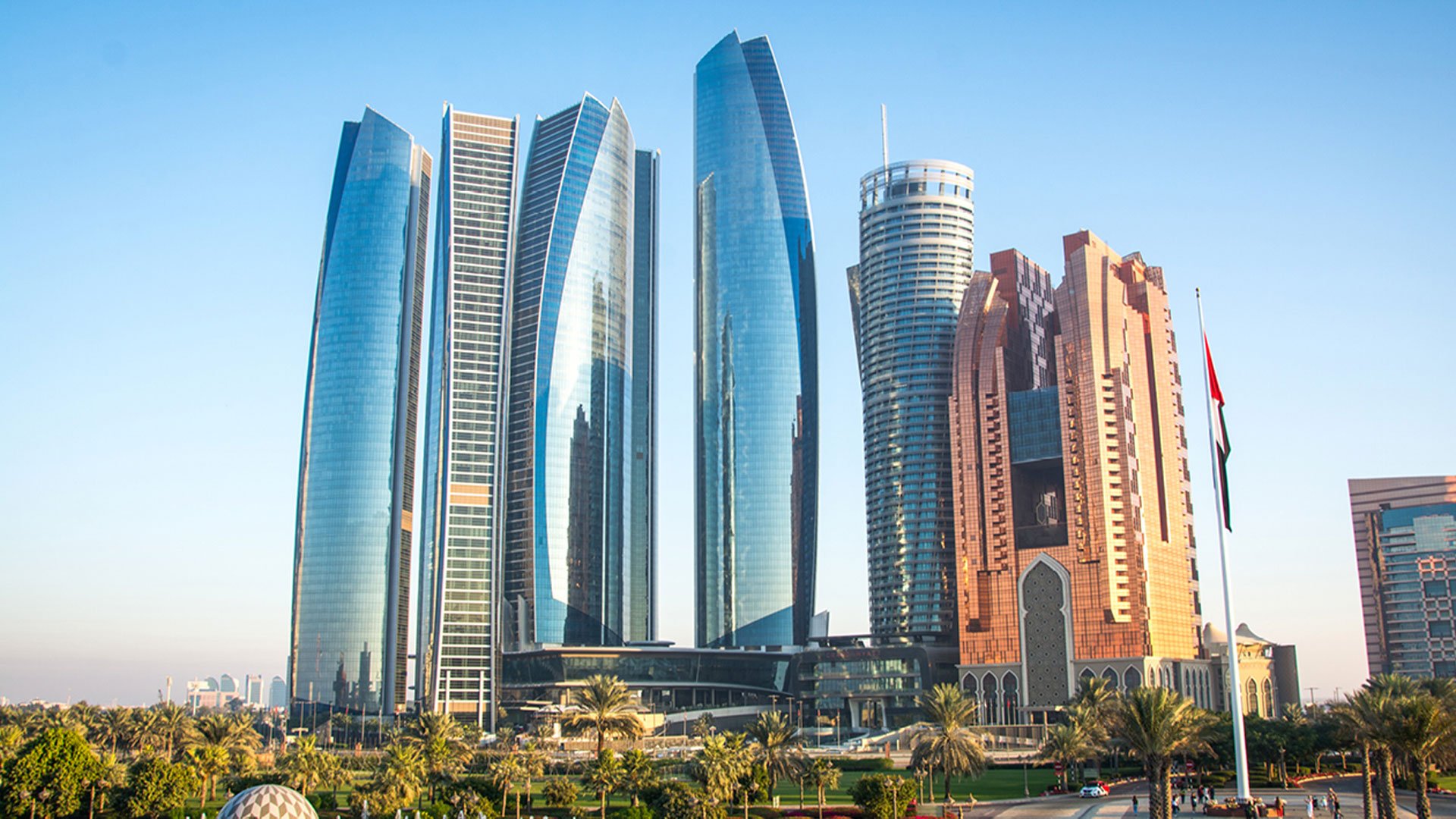 View of the skyscrapers in Abu Dhabi.