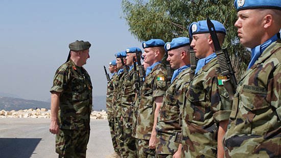 line of soldiers in their uniform