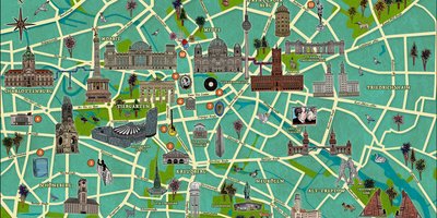 Map of Berlin highlighting Irish connections