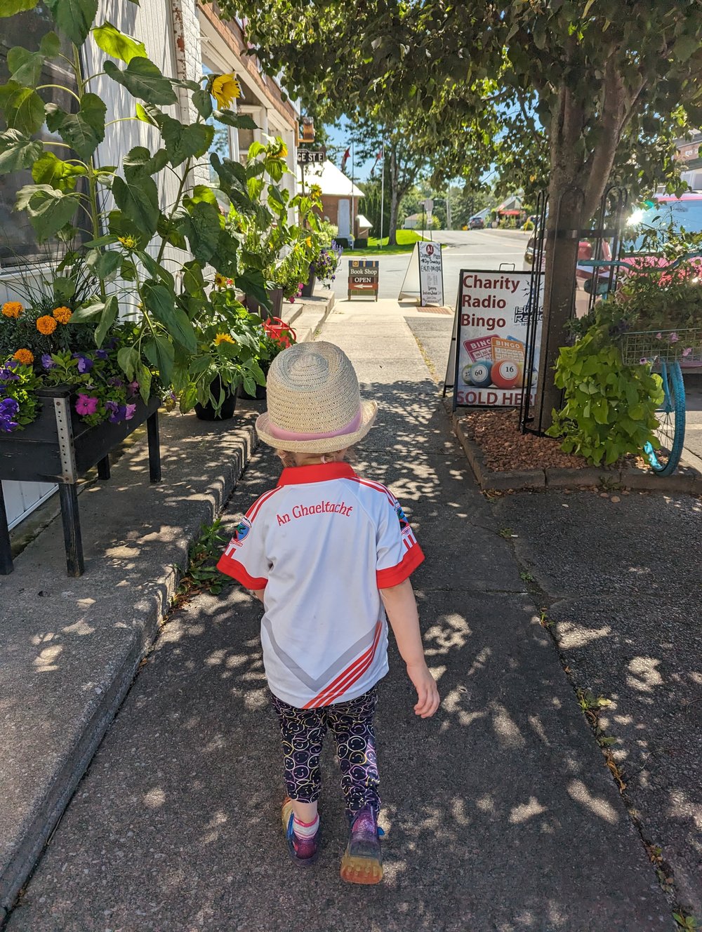 A young girl wearing a Kerry GAA jersey.