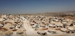 shot of displacement camp