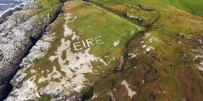 Eire inscribed on a cliff side