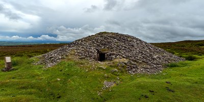 A passage tomb, shown from the side of entry.