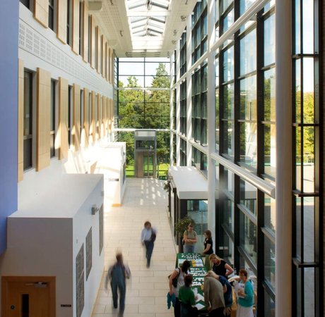 Hallway with atrium and high ceiling in University College Cork