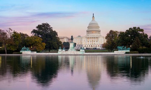 USA and Ireland flags flying