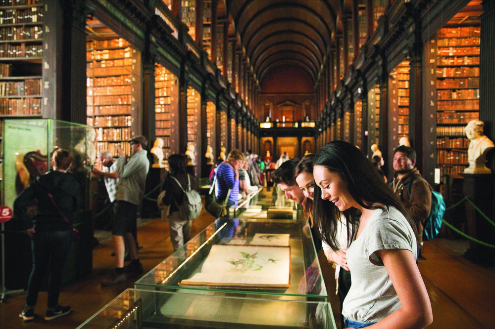 Visitors at Long Room, Trinity College, Dublin