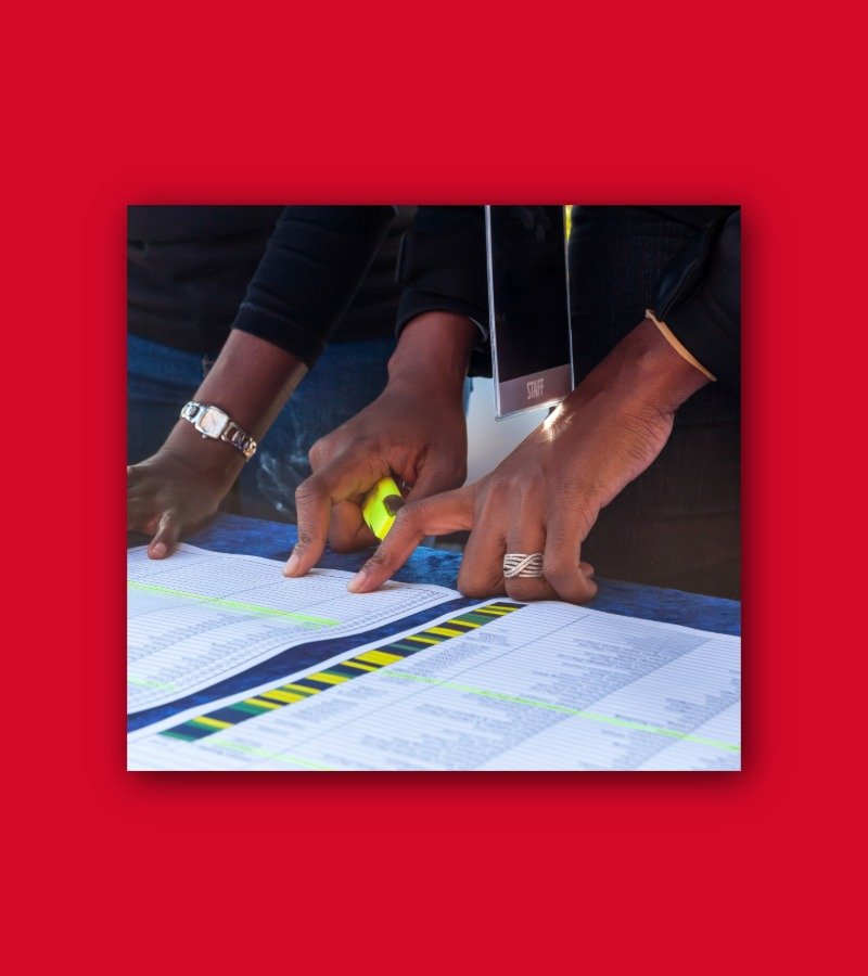 hands of ballot counters