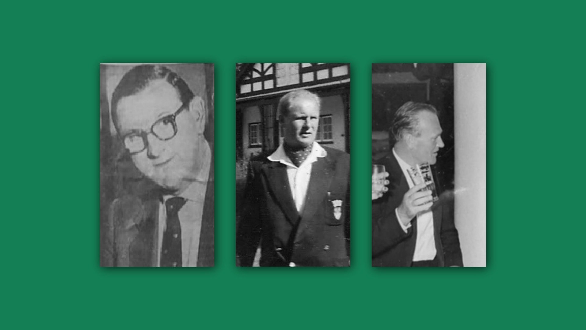 Three black and white photos of the founders of the Wild Geese
