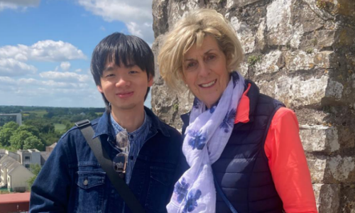 Chinese student in Ireland with his Irish Landlady