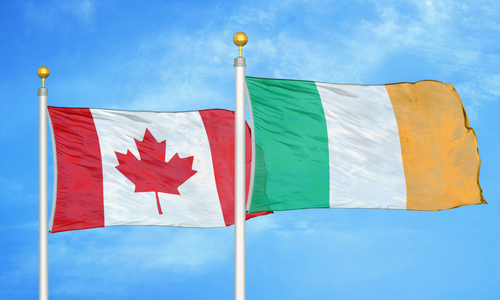 Canadian and Irish flags