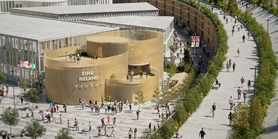 computer generated image of Irish pavilion for expo 2025
