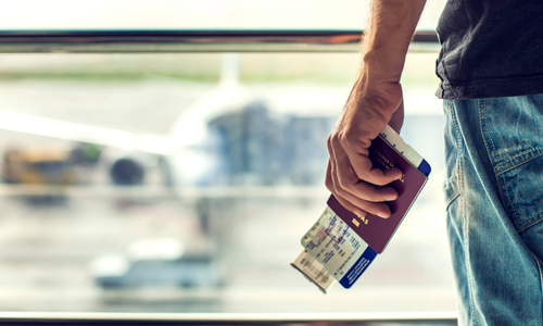 Person holding passport
