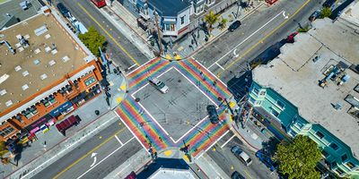 Rainbow crosswalk in Castro district