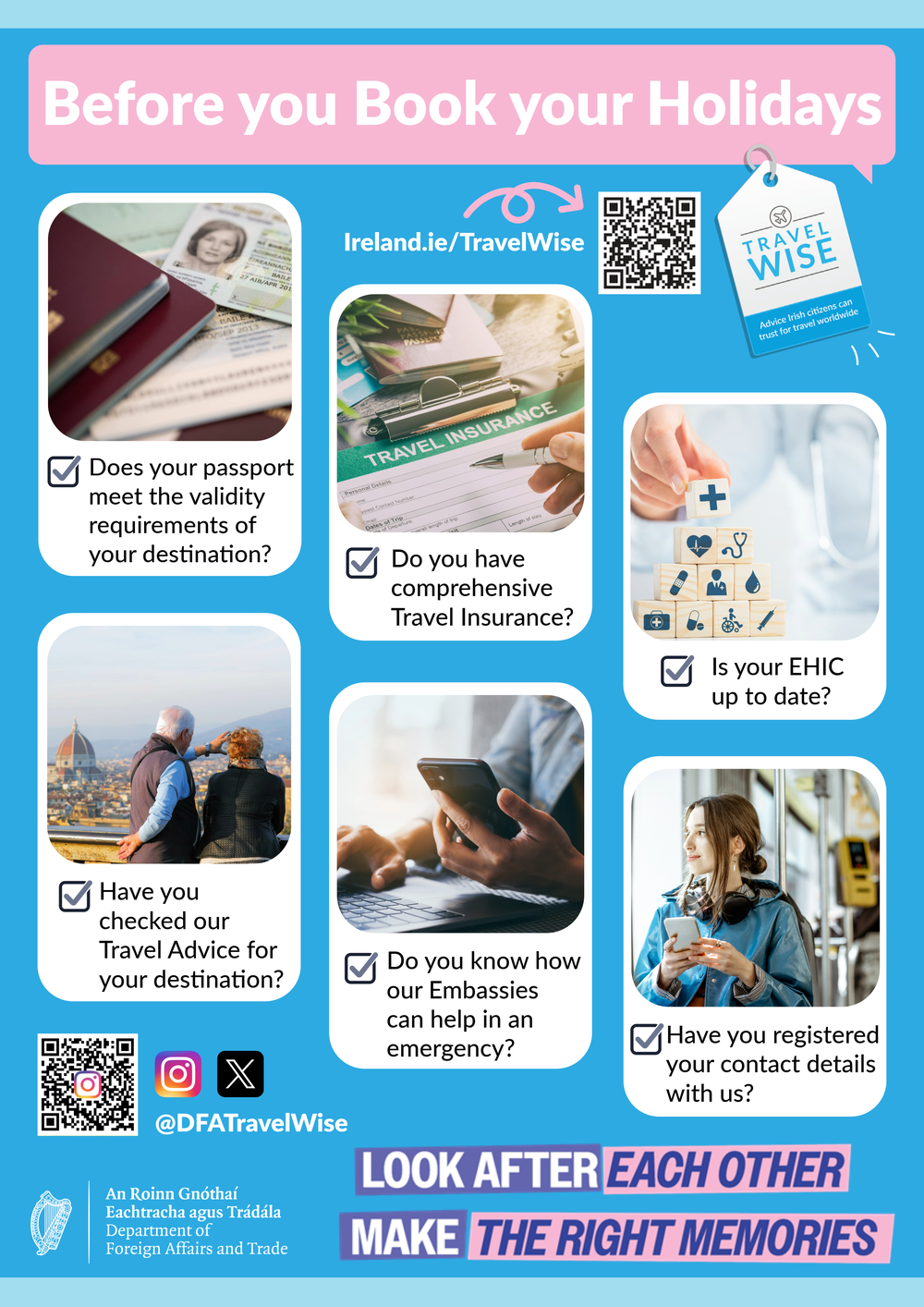A4 version of the same poster with the checklist of the things to do before booking your holiday