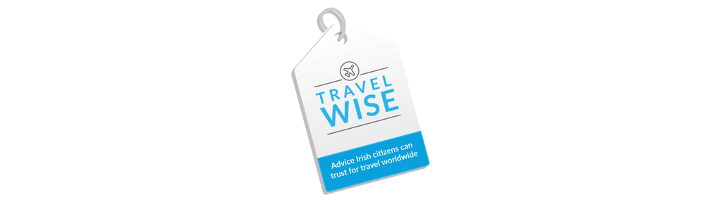 Travelwise logo - luggage tag reading 'Travelwise: Advice Irish citizens can trust when travelling abroad'